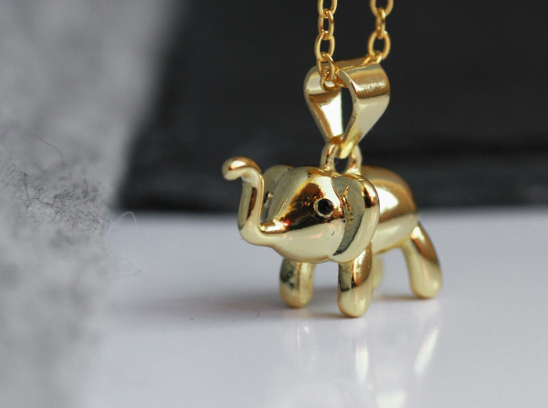 Elefant Halskette vergoldet SterlingSilber Kette Krafttier